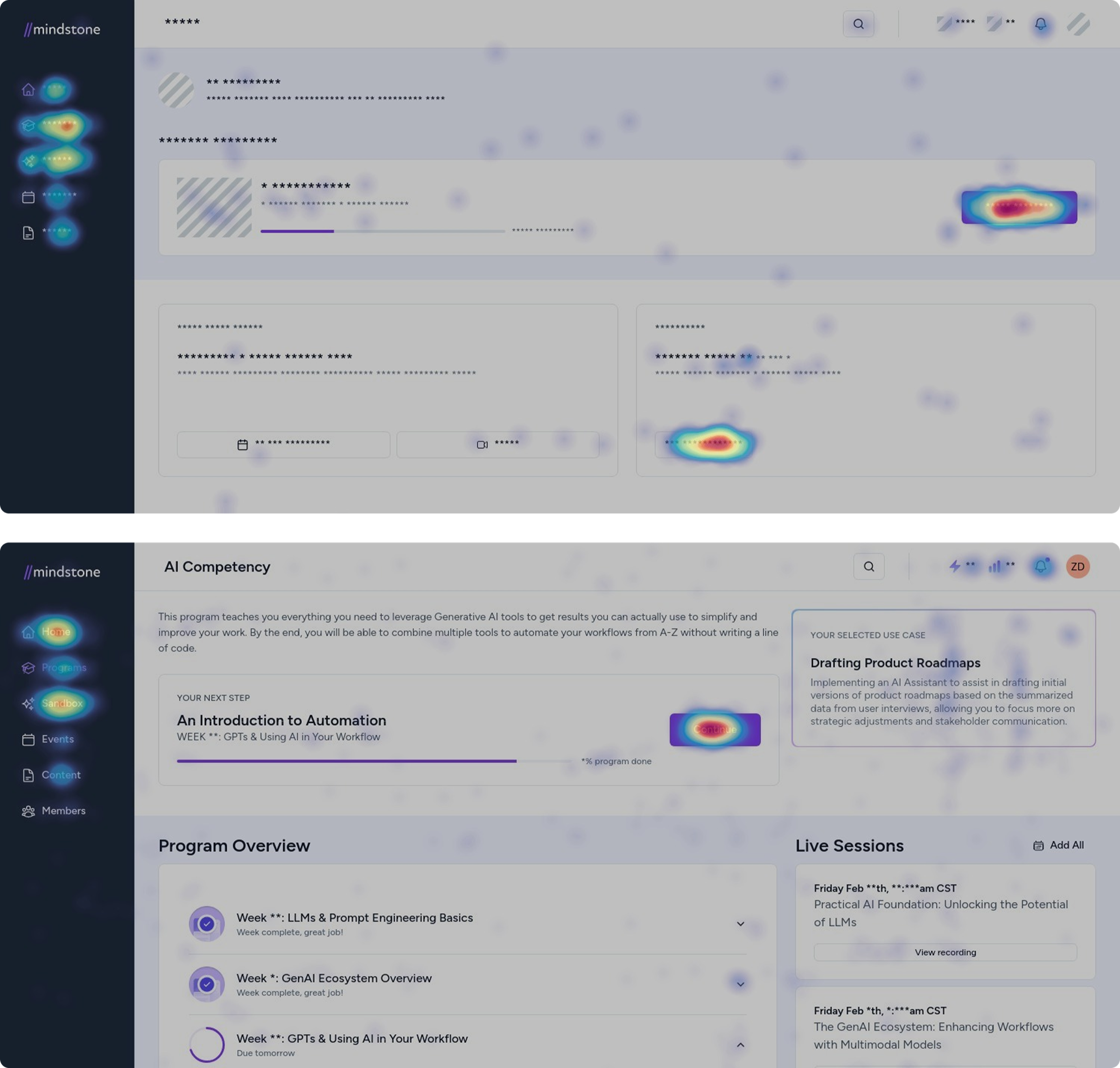 Post-redesign heatmaps