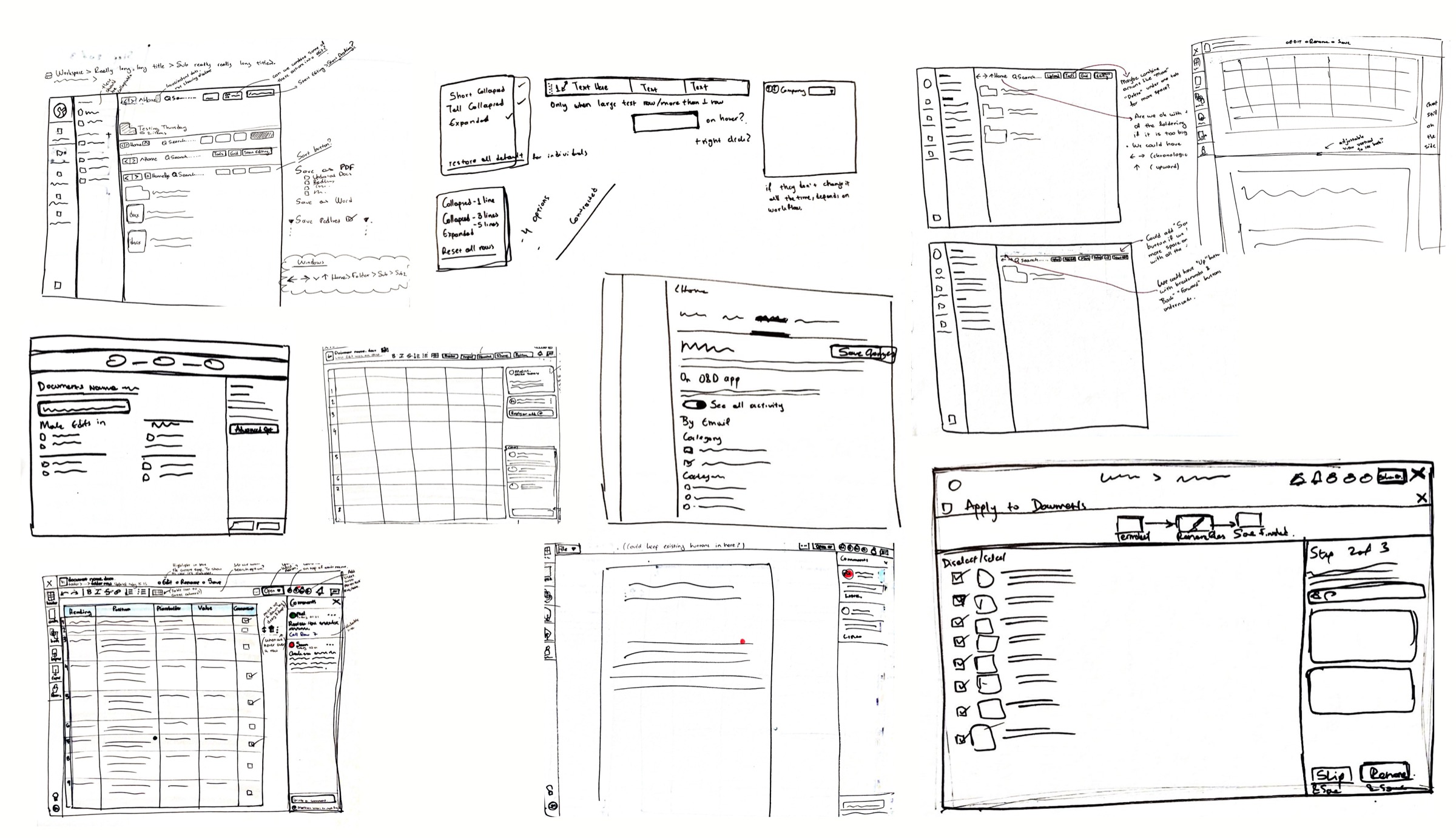 Early sketches