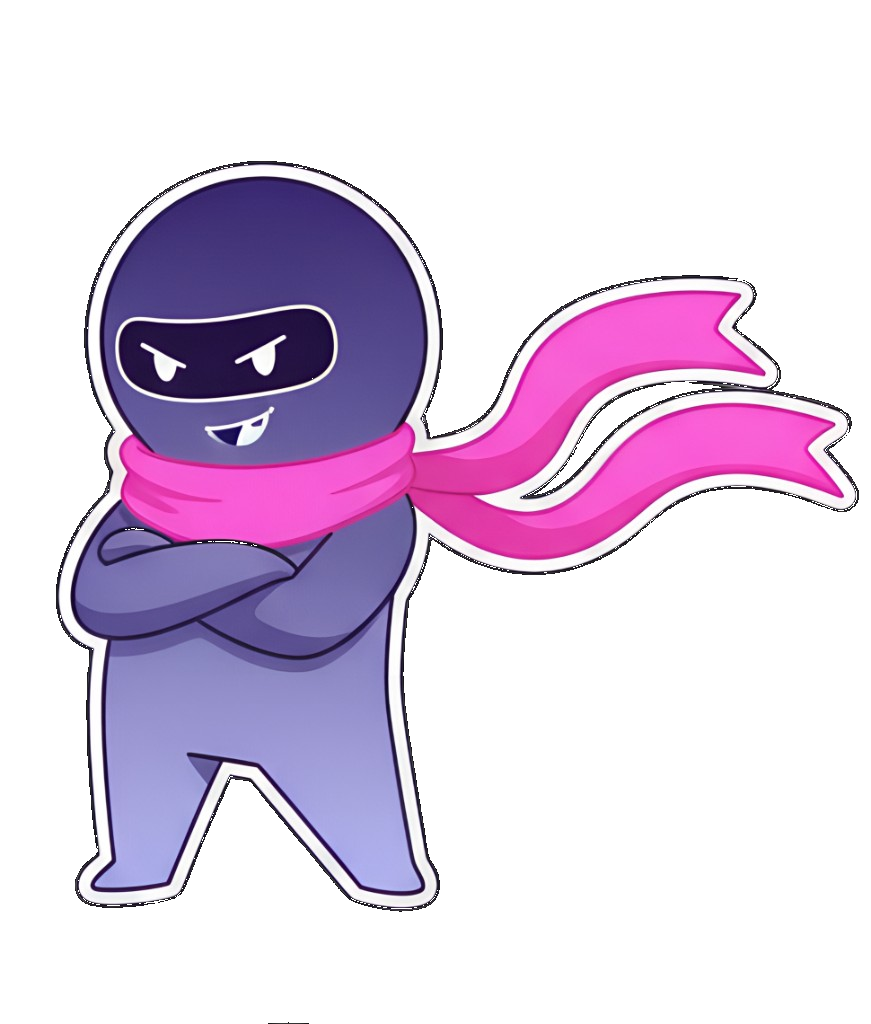 Rogue mascot with pink scarf